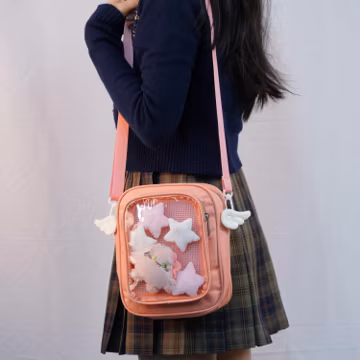 Classic Size ita Bag Crossbody, 7 Colors,Small Anime Ita Bag, Mini ita Shoulder Bag, Small Window Bag, Pin Display Bag