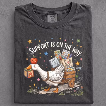 Support Is On The Way Shirt, Cute Goose Teacher Tee, IEP Special Education Comfort Colors T-Shirt, School Counselor Gift
