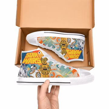 High Top Sneakers Canvas Custom Star Wars Sneakers Casual
