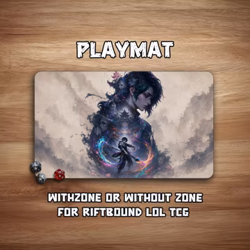 Riftbound Watercolour Hwei Playmat | 24"x 14"| Withzone| LOL TCG Game Mat