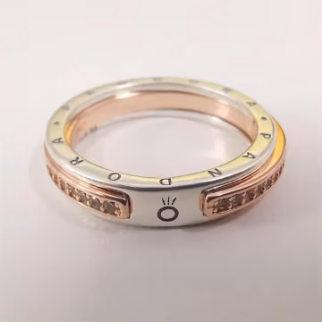 new pandora logo sparkly two-color ring s925 ale