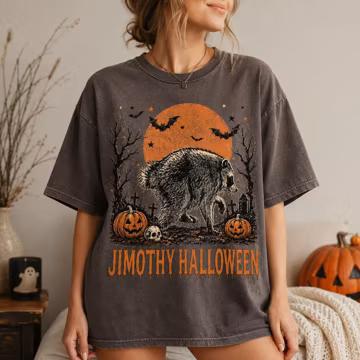 Jimothy Halloween Shirt, Comfort Colors Halloween Tee, Raccoon Halloween Shirt, Vintage Spooky Trash Panda Graphic Tee