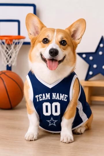 Custom Dog Football Jersey with Name & Number, Personalized Pet Sports Shirt, Game Day Apparel, Cute Dog Lover Gift