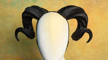Aries Curled Ram Horns Wearable 3D Printed PLA Headband Custom Fantasy Cosplay Headpiece