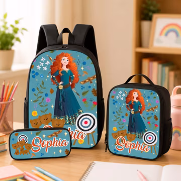 Custom Name Merida Princess School Backpack, Personalized Brave Merida Backpack, Disney Back to School Gift