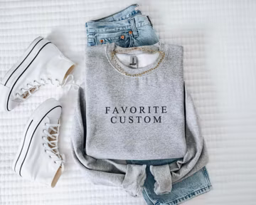 Custom Embroidered Favorite Sweatshirt – Personalized Unisex Crewneck