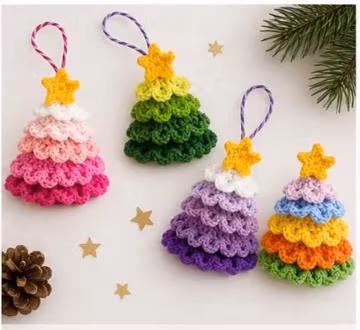Christmas Tree Crochet Pattern PDF- Amigurumi Xmas Decoration - Mini Ornament Beginner Friendly -Holiday Festive