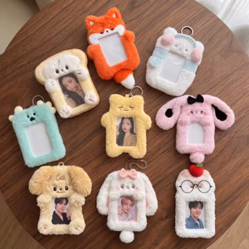 Plush Photocard Holder Keychain, Cute 3 Inch Mini Photo Card Case, Kpop Idol Card Sleeve, Polaroid Bag Charm Gift