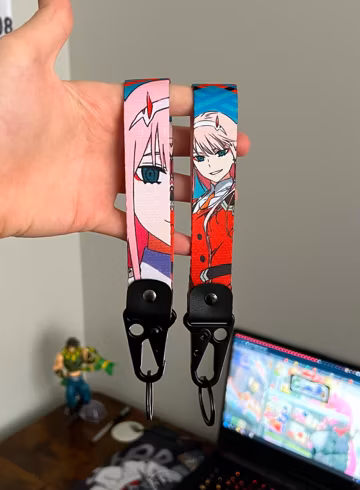 Anime Key Strap Keychain Double Sided Lanyard Key Holder
