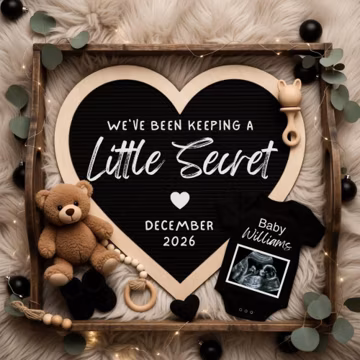Pregnancy Announcement digital,Neutral Gender Baby Reveal Announcement,We've Been Keeping a Secret Pregnancy Template,Canva Editable Templat