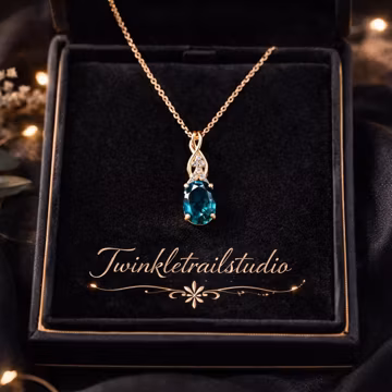Green Teal Sapphire Bridal Chain Pendant, Twist Necklace, Sapphire Jewelry, Gifts For Her