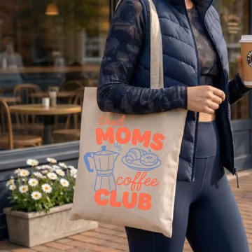 Tired Moms Coffee Club Tote Bag, Coffee Lover Gift, Trendy Mama Tote Bag, Tired Moms Club Bag, Mothers Day Gift, Mom Life Tote Bag
