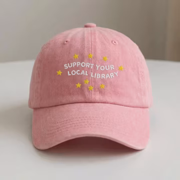 Embroidered Support Local Library Hat, Book Lover Gift, Bookworm Gift, Teacher Cap, Hat with Quote, Introvert Cap, Baseball Cap, BFF Gift