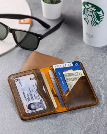 Personalized Leather Wallet, Men Wallet, Gift for Him, Custom Initials, Fathers Day Gift