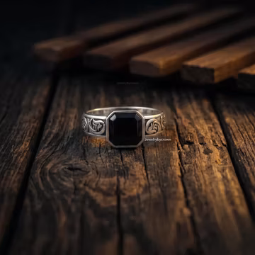 Sterling Silver Black Onyx Signet Ring, Bold Statement Gift For Him