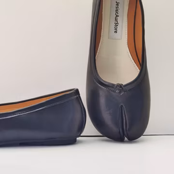 Women's Vintage Tabi Shoes, Vintage Tabi Mary Jane Shoes, French Foldable Women's Shoes, Split Toe Ballet Flats