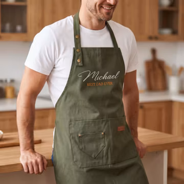 Personalized Embroidered Apron, Embroidered Chef Apron, Gift for Him, Apron for Man, Perfect Dad Gifts