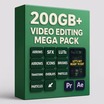200GB+ Video Editing Bundle: LUTs, SFX, Templates - Premiere Pro, CapCut, After Effects Digital Download