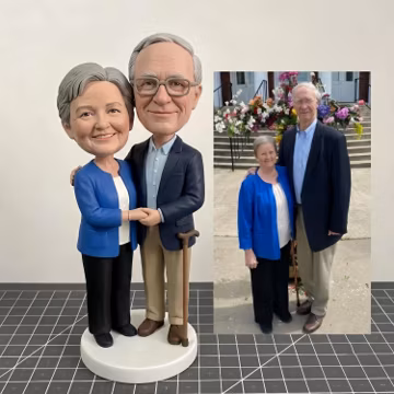 Custom Bobblehead Couple Figurine, Personalized Anniversary Keepsake, Handmade Statue