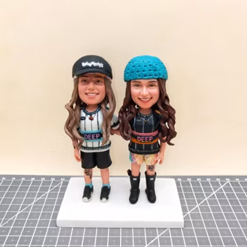 Custom Bobblehead Dolls, Personalized Couple Wedding Cake Topper, Handmade Soft Ceramic Figurines