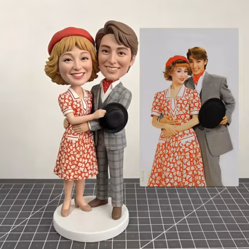 Custom Couple Bobblehead, Handmade Anniversary Figurine, Personalized Parents Gift