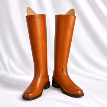 Handmade Brown Leather Horse Riding Boots for Men | Tall Equestrian Dressage Boots | Real Leather Long Boots with Back Zip | Riding Bootsr