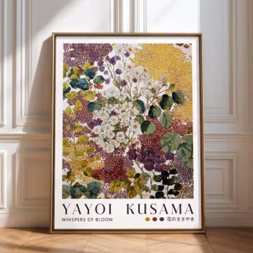 Yayoi Kusama Whispers of Bloom Print | Floral Botanical Wall Art | Exhibition Poster