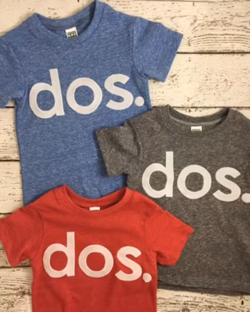 dos shirt, birthday shirt, fiesta party, kid's birthday tee, spanish, Birthday Tee Organic Shirt Blend first birthday & up, kid's tee