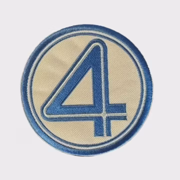 Superhero Number 4 Embroidery Patch - Comic Style Iron On Applique