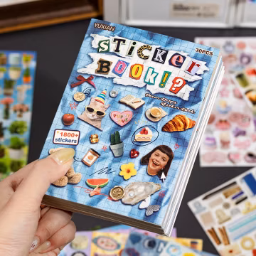 1800+ Pcs Vintage Sticker Book, Poem Drops Junk Journal Kit, Retro Planner Stationery Gift