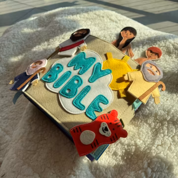 Handmade Bible Quiet Book, Felt Storybook for Kids, Christian Gift, Baptism Present