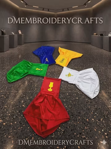 OES Chapter Chair Covers – Five Point Star Silk Regalia Set – Embroidered Lodge Ceremony Silk