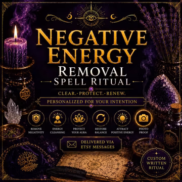 Personalized Negative Energy Removal Spell Ritual | Spiritual Cleansing, Aura Protection (Photo Proof)