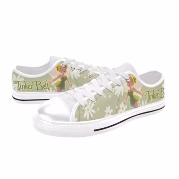 Tinker Bell Custom Shoes Painted Low Top Sneakers Custom Footwear