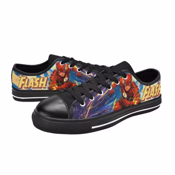 The Flash Custom Shoes Painted Low Top Sneakers Custom Footwear