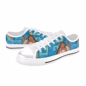 Moana Custom Shoes Painted Low Top Sneakers Custom Footwear