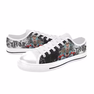 Thor Custom Shoes Painted Low Top Sneakers Custom Footwear