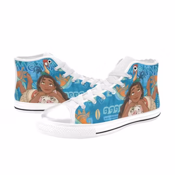 Moana Custom Shoes Painted High Top Sneakers Custom Footwear