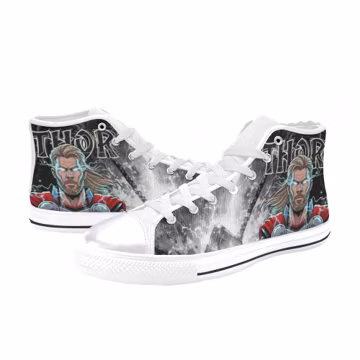 Thor Custom Shoes Painted High Top Sneakers Custom Footwear
