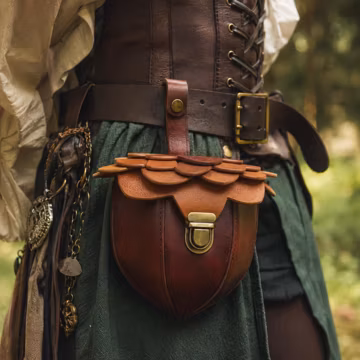 Acorn Belt Pouch, Medieval Leather Coin Purse, Renaissance LARP Waist Bag, Cottagecore Woodland Fairycore Acorn Bag, Gift