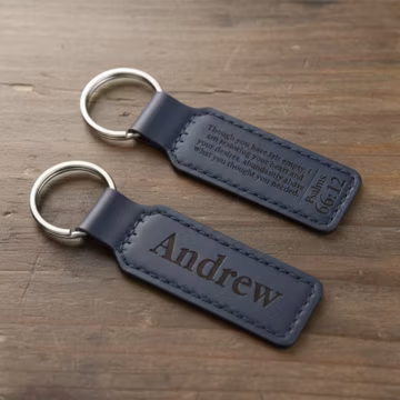 Engraved Leather Bible Verse Keychain, Christian Gift