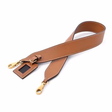 4.0cm Leather Crossbody Bag Strap: Swift Leather, Gold/Silver Clasps