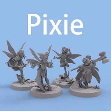 Dnd 4Pcs Pixie 12K 3D Printed Models Miniatures 25mm Base for Pathfinder TTRPG Tabletop Game Accessories