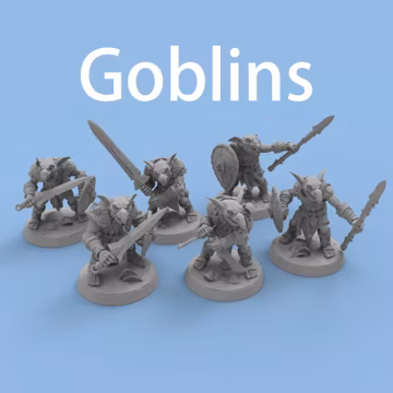 6 Pcs DND Goblins Miniature Models 3D Printed Unpainted Miniature for TRPG