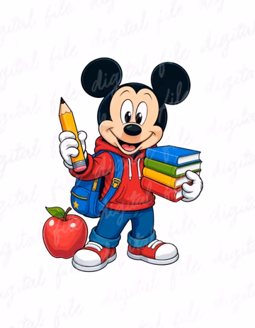 Mickey Back To School PNG, Cute Mouse Sublimation Design, School Mouse PNG Digital Download, Teacher Mouse PNG, School Clipart png
