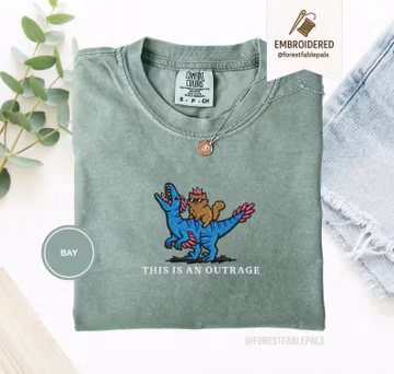 Embroidered Princess Donut and Mongo Shirt, Dungeon Crawler Carl Tee Fantasy Book Reader Geeky Cat Lover Tshirt Donu Mongo Bookish Merch