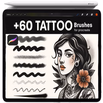 Procreate Tattoo Brushes, Procreate Shading Brush, Tattoo Fine Liners, Procreate Dotwork, Tattoo Shading Brush Set, Procreate Stipple Shader