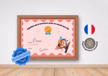 Diplôme Retrait des Fils - Certificat Bravoure Soins Médicaux - Récompense Sutures et Cicatrisation - PDF Imprimable - Wavy Terracotta