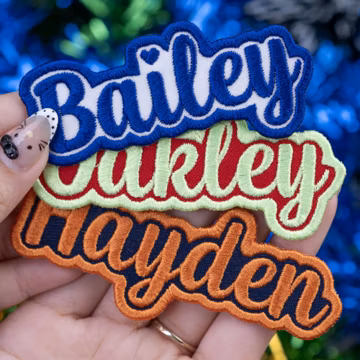 Custom Embroidered Name Patches: Sew/Iron On/Hook & Loop Patch for Clothes Backpacks Hats