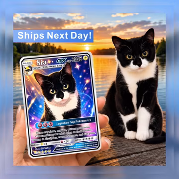 Custom Pet Pokémon Card Portrait, Personalized Anime Dog & Cat Art, Unique Pet Lover Gift, Memorial Keepsake